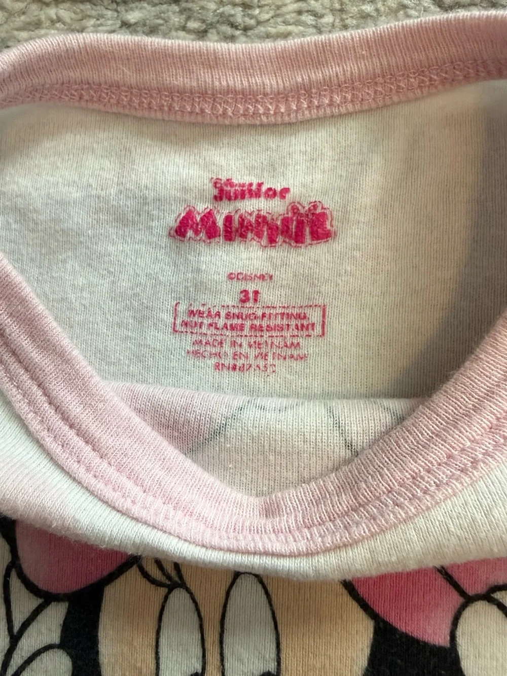 Disney Minnie Mouse Girls Shirt Bundle 3T Long Sleeve Short Sleeve Pink Polka Do